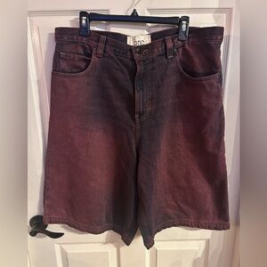 BDG Men's Deep Wine Red Jean Shorts